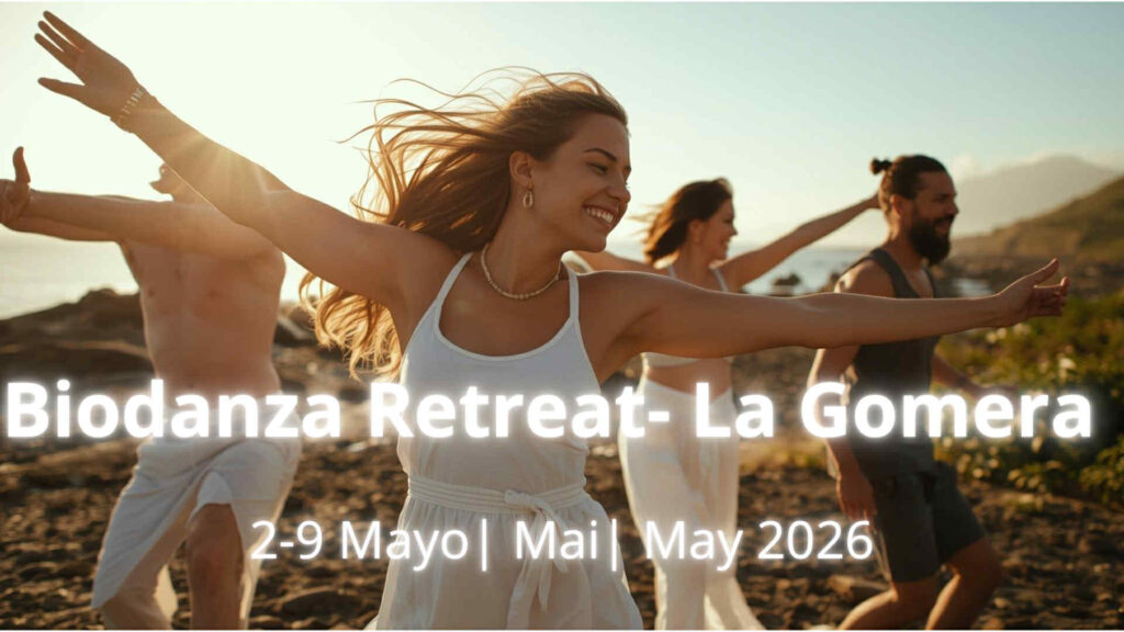 Tanzende Menschen und text Biodanza Retreat La Gomera 